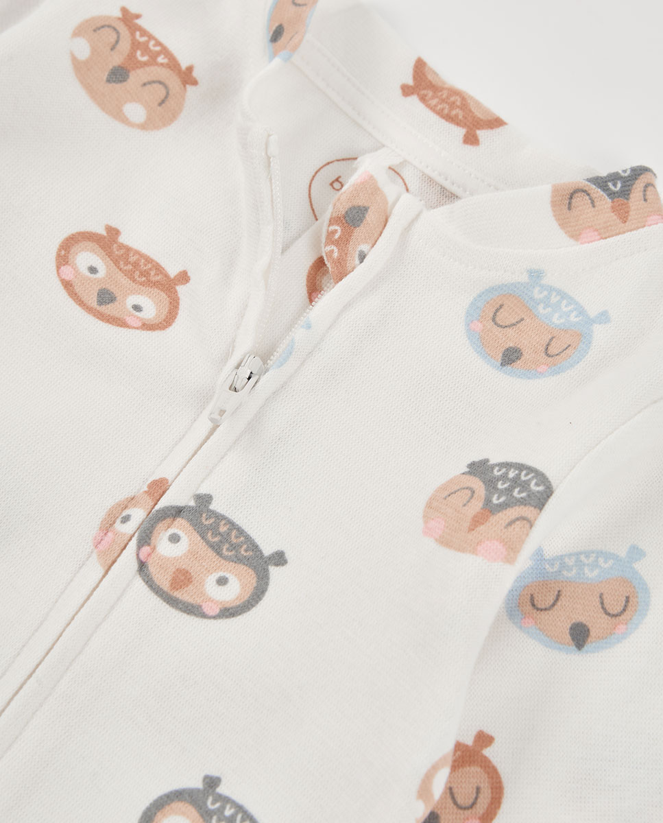 Babygrow para Bebé de Manga Comprida com Gola Redonda Branco-3