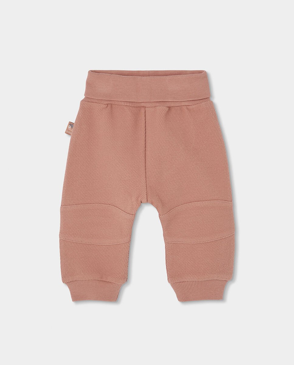 Conjunto de Malha para Bebé Aos Quadrados com Gola Semicisne Rosa / Branco-4