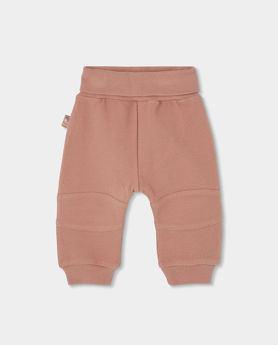 Conjunto de Malha para Bebé Aos Quadrados com Gola Semicisne Rosa / Branco-4