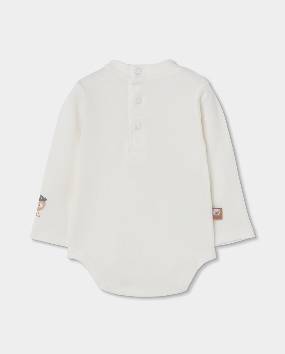 Conjunto de Malha para Bebé Aos Quadrados com Gola Semicisne Branco / Rosa-5