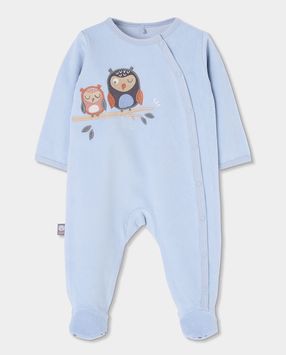 Imagem 0 de Babygrow de Veludo para Bebé de Manga Comprida com Gola Redonda