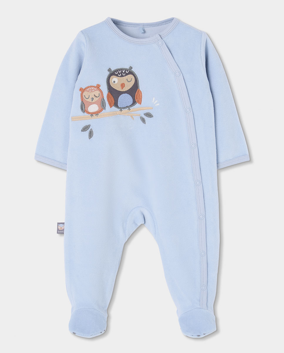 Imagem 0 de Babygrow de Veludo para Bebé de Manga Comprida com Gola Redonda