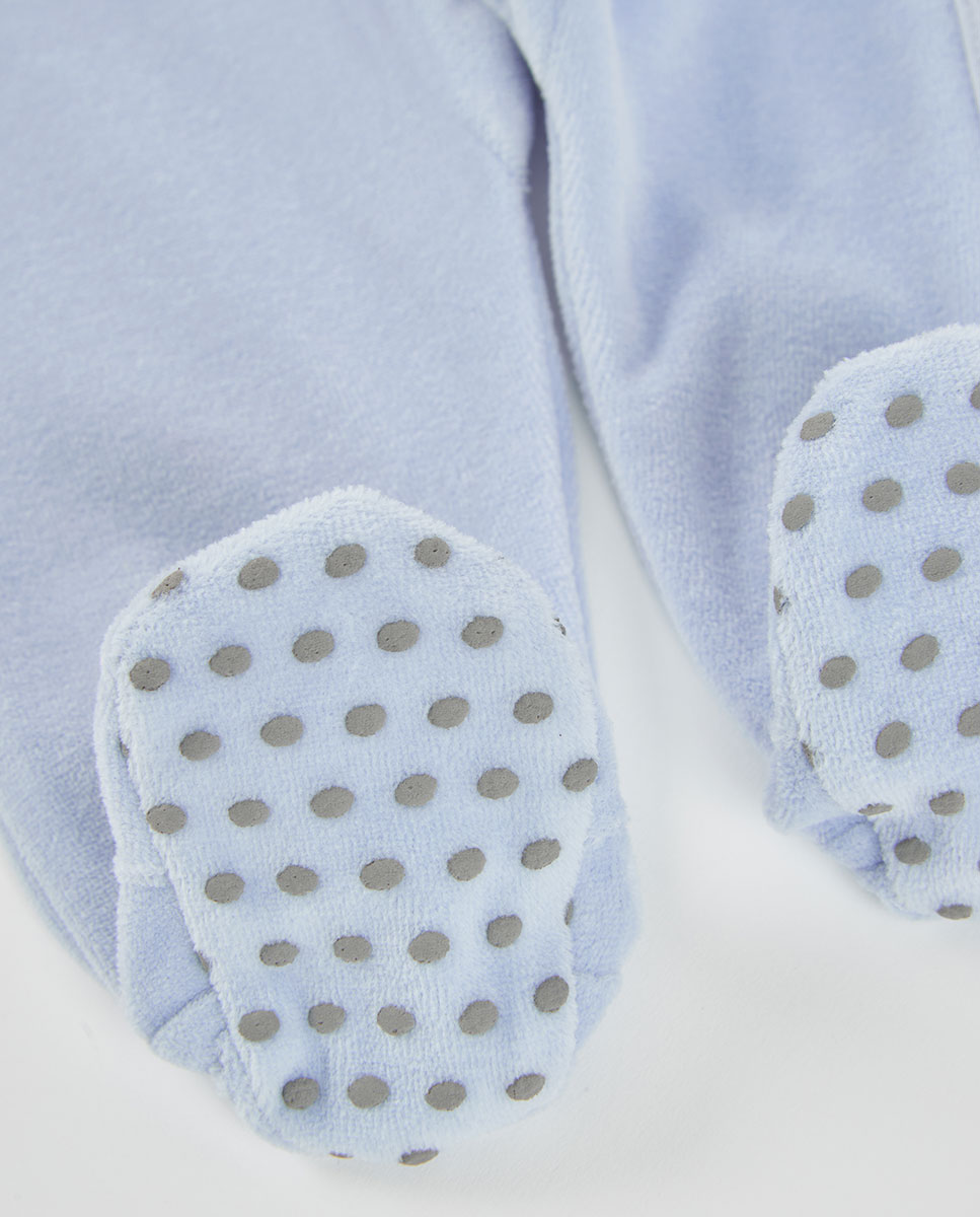 Babygrow de Veludo para Bebé de Manga Comprida com Gola Redonda Multicolor-4