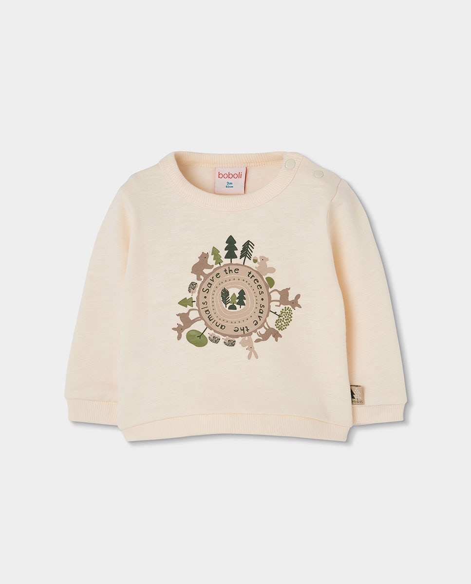Sweatshirt de Felpa de Algodão para Bebé de Manga Comprida Multicolor-3