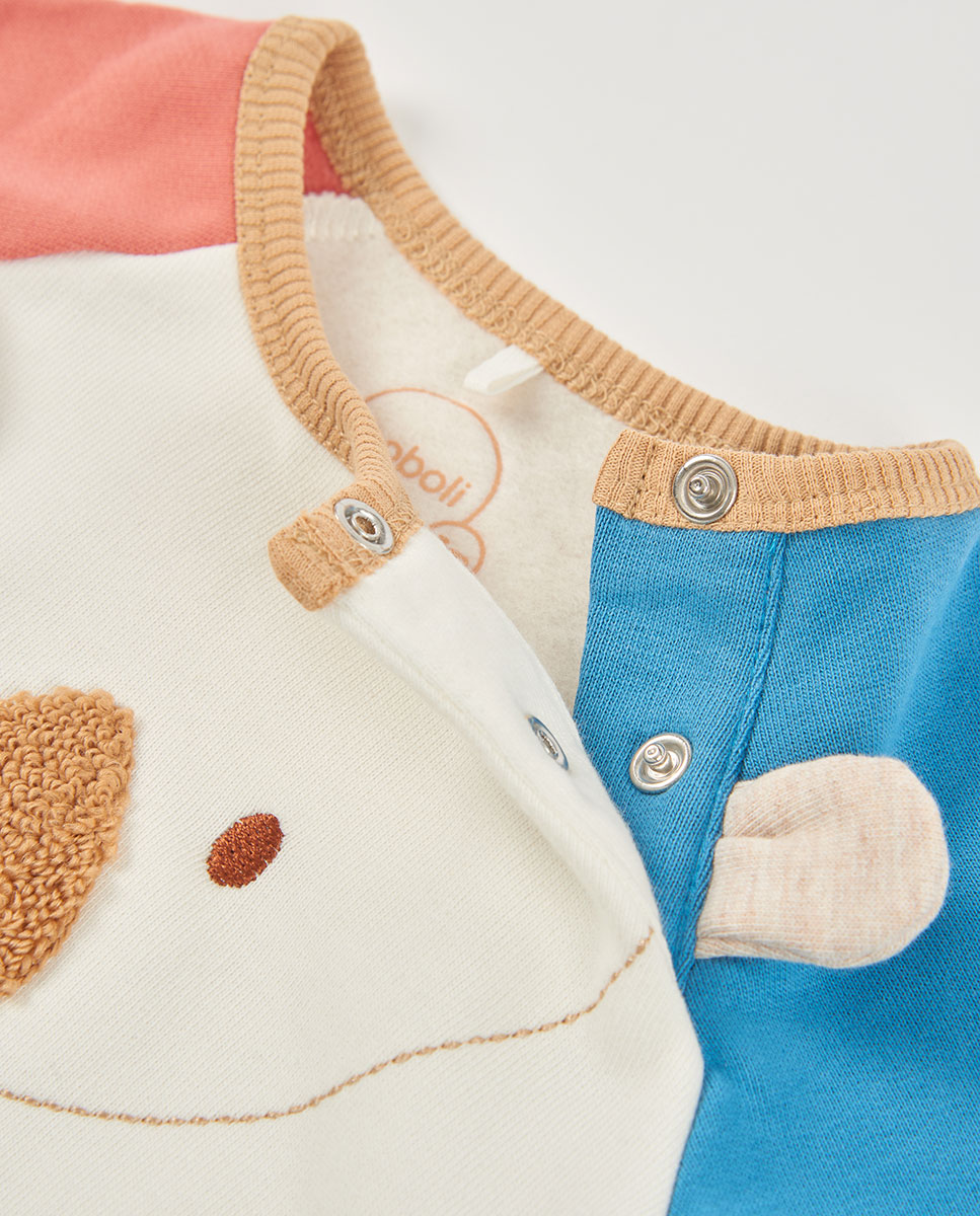 Conjunto de Algodão para Bebé com Gola Redonda Rosa / azul marinho-7
