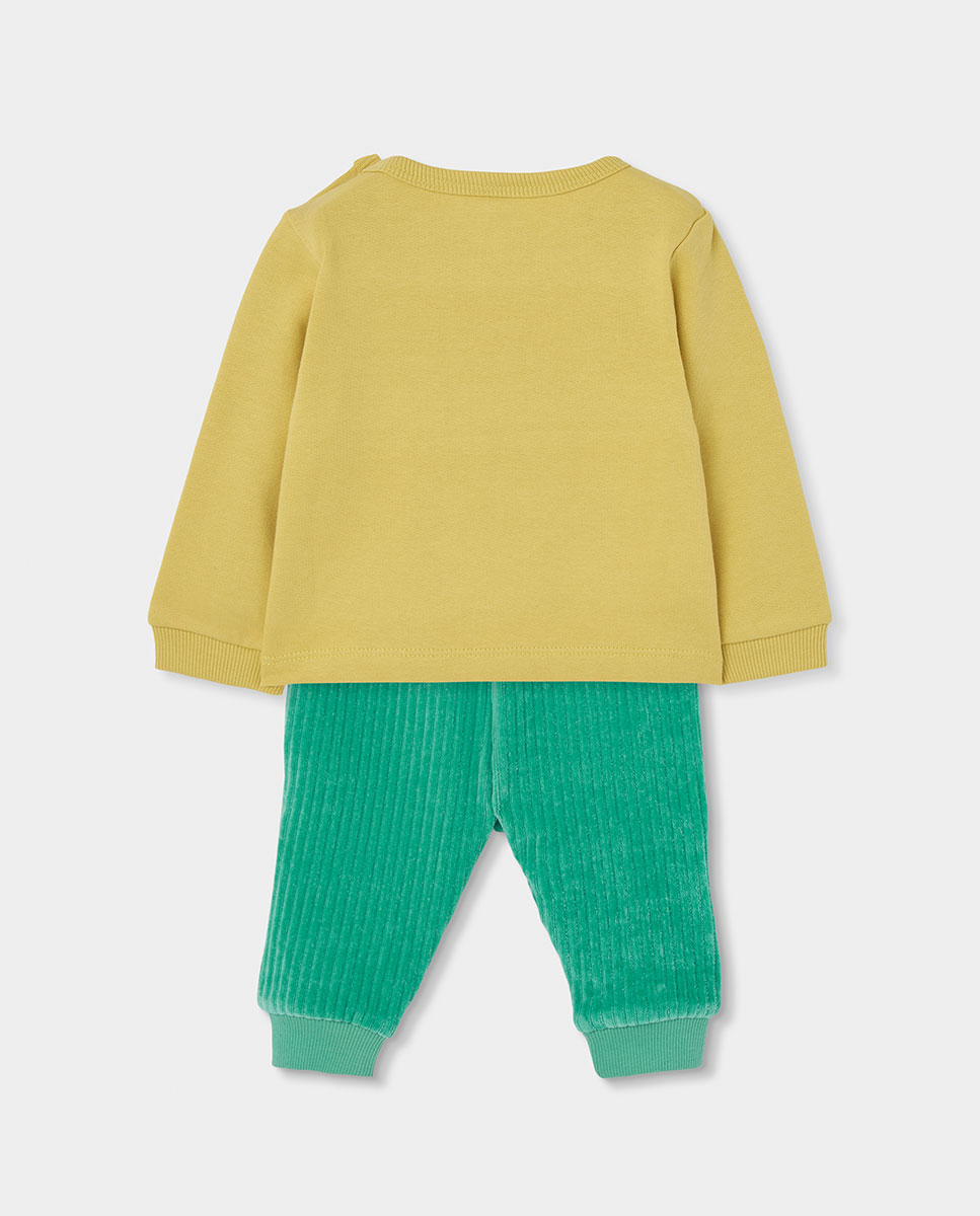 Conjunto para Bebé de Manga Comprida com Gola Redonda Amarelo-2