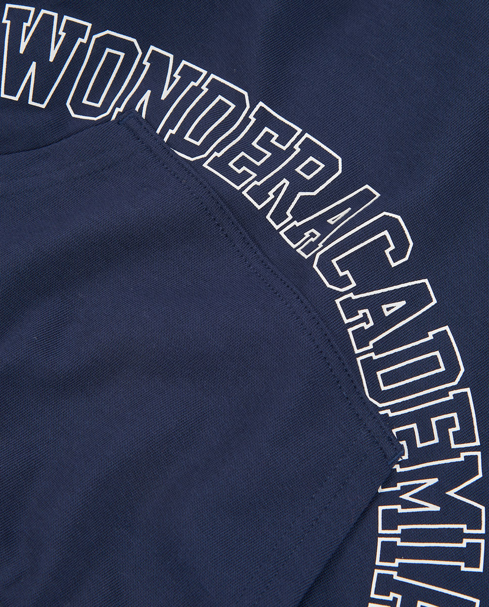 Sweatshirt de Felpa Infantil de Algodão com Capuz Azul-marinho-3