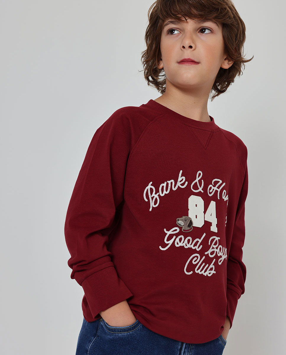 Imagem 0 de T-shirt Infantil de Algodão de Manga Comprida com Gola Redonda