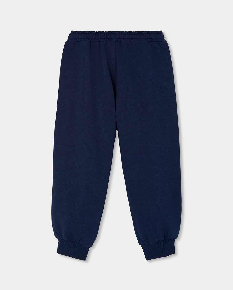 Conjunto de Sweatshirt e Calças Infantil de Algodão de Manga Comprida Azul-marinho-6
