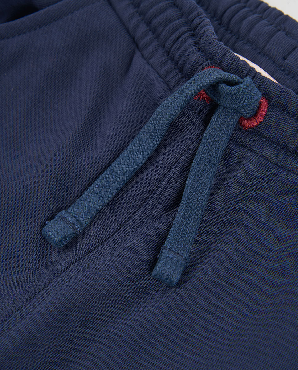 Conjunto de Sweatshirt e Calças Infantil de Algodão de Manga Comprida Azul-marinho-8