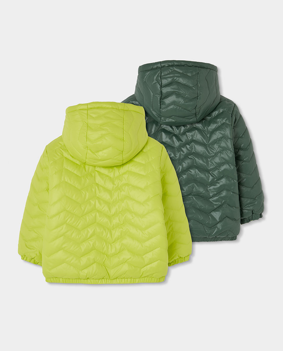 Parka Reversível Infantil com Capuz e Manga Comprida Boboli Verde-2