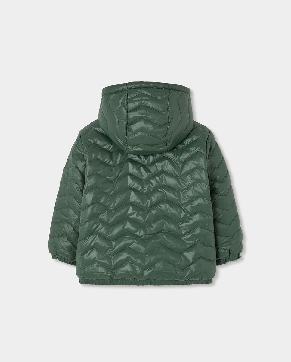 Parka Reversível Infantil com Capuz e Manga Comprida Boboli Verde-6