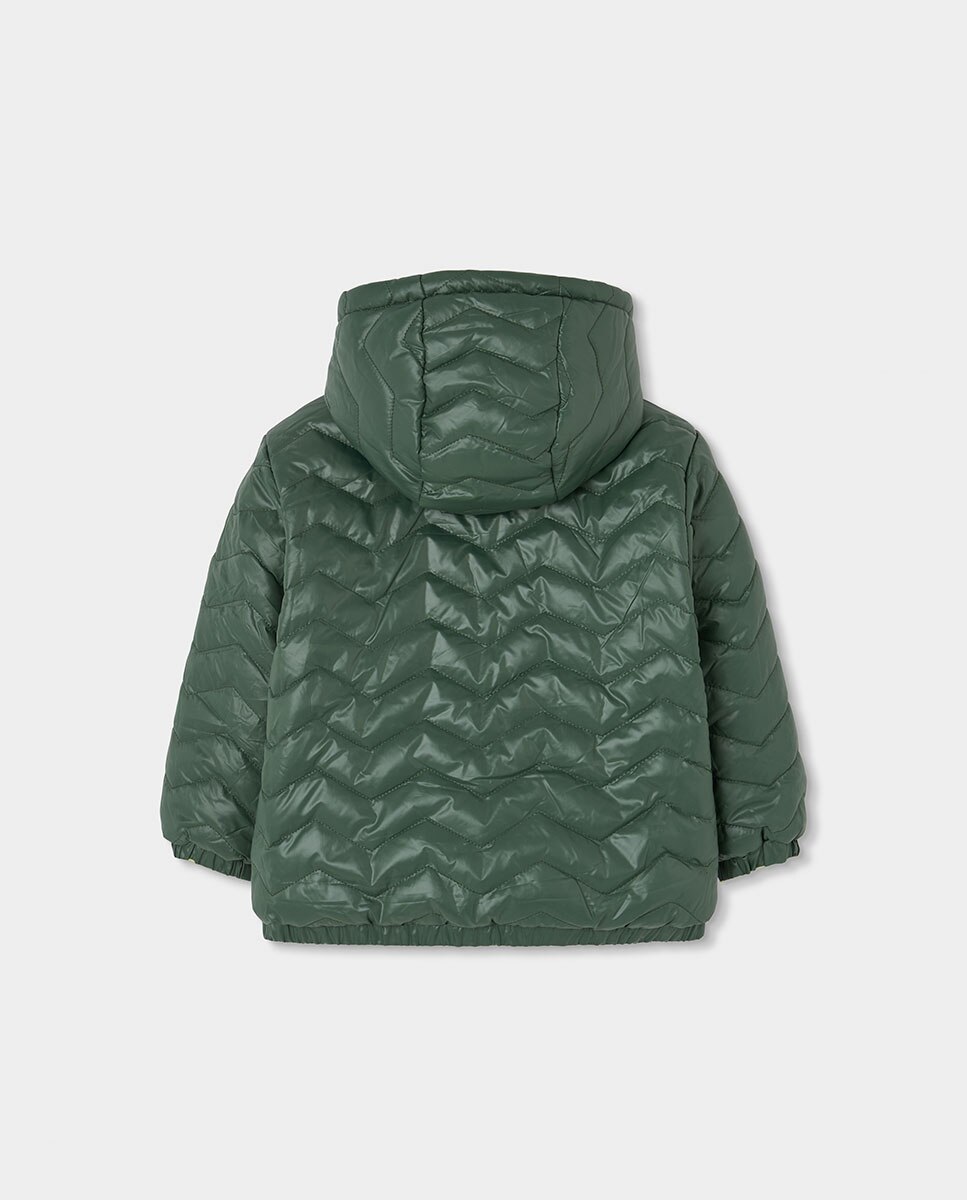 Parka Reversível Infantil com Capuz e Manga Comprida Verde-6