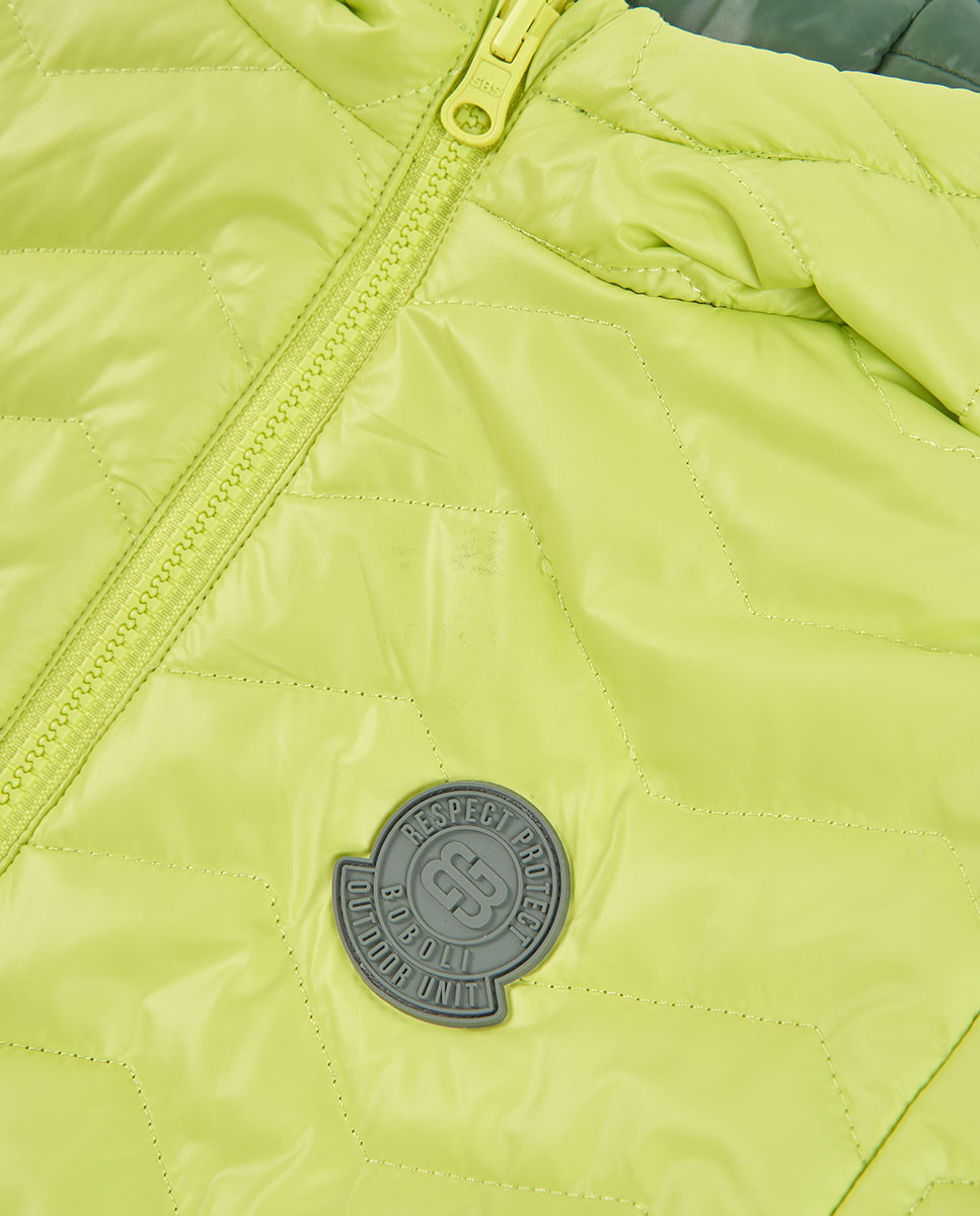 Parka Reversível Infantil com Capuz e Manga Comprida Verde-7