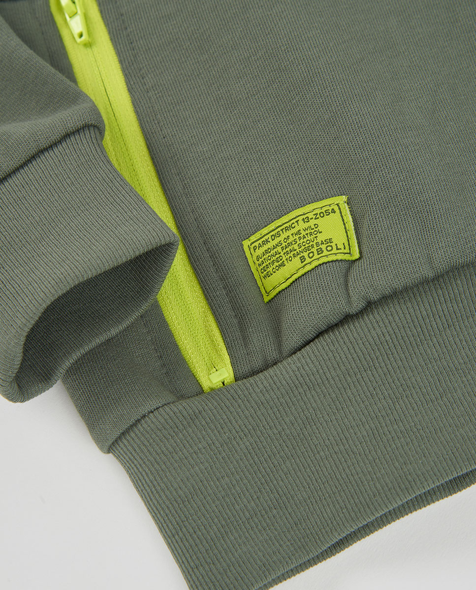 Camisola de Malha Infantil de Manga Comprida com Gola Redonda Amarelo-flúor-4