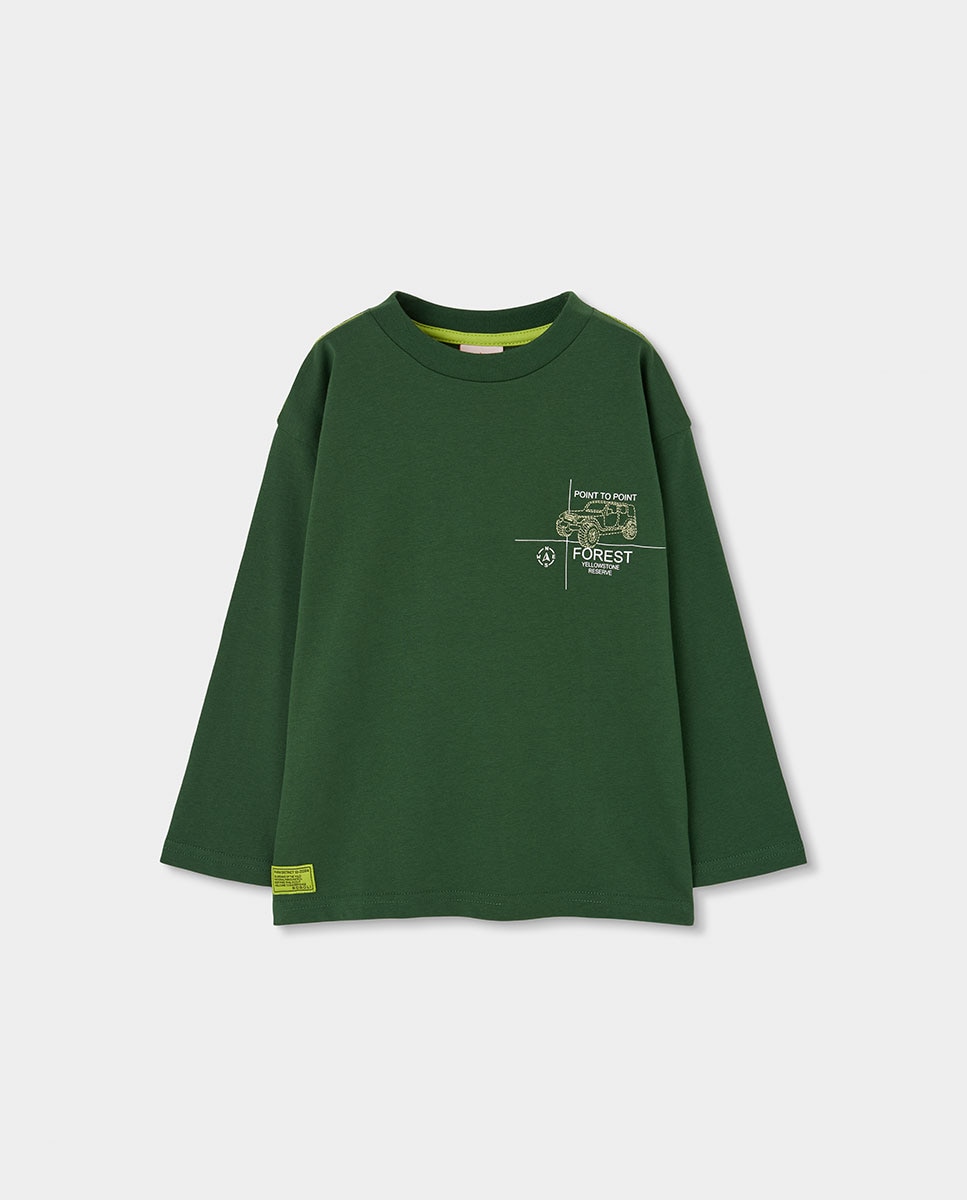 Imagem 0 de T-shirt Infantil de Algodão de Manga Comprida