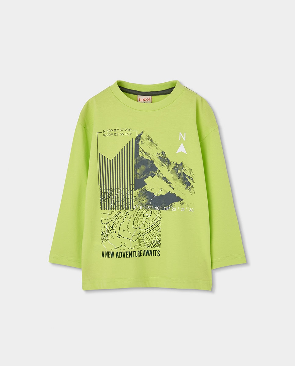 Imagem 0 de T-shirt Infantil de Algodão de Manga Comprida