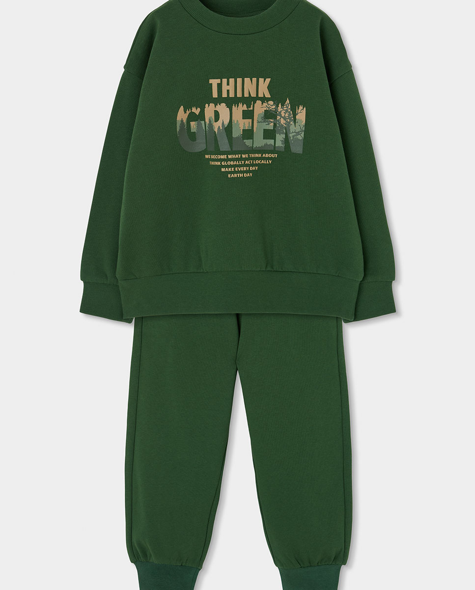 Imagem 0 de Conjunto de Sweatshirt Infantil de Manga Comprida com Gola Redonda