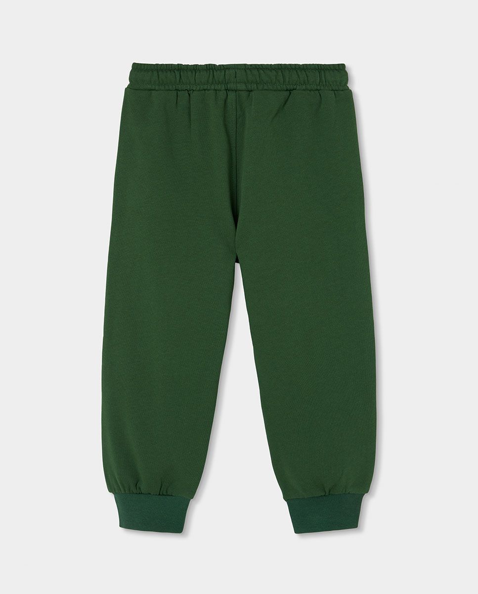 Conjunto de Sweatshirt Infantil de Manga Comprida com Gola Redonda Verde-6
