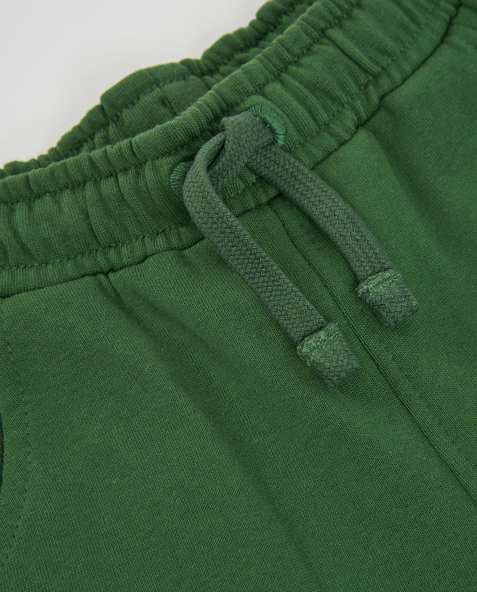 Conjunto de Sweatshirt Infantil de Manga Comprida com Gola Redonda Verde-8