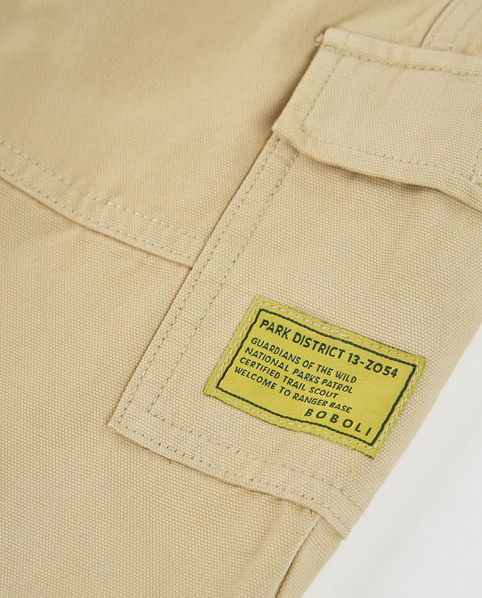 Calças Infantil de Algodão com Cintura Subida Amarelo-flúor-4