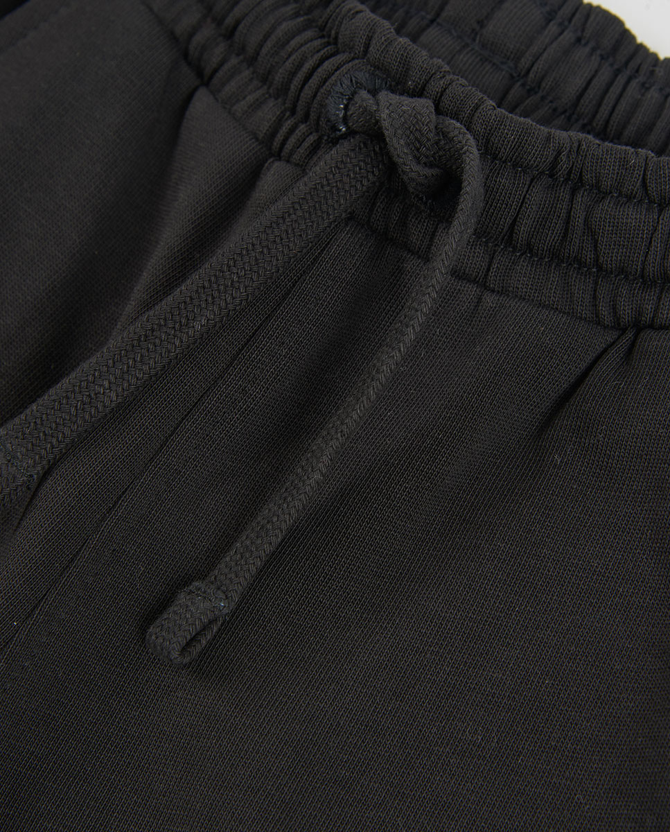 Fato de Treino Infantil de Algodão com Fecho Zip Preto / Branco-8