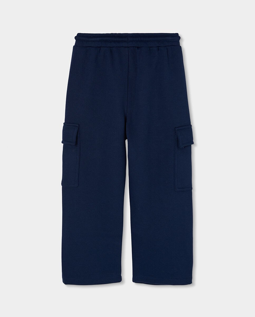 Camisola de Malha Infantil de Manga Comprida com Gola Polo Azul-marinho-2