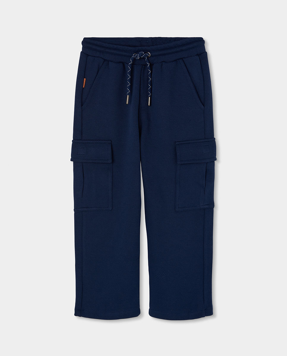 Camisola de Malha Infantil de Manga Comprida com Gola Polo Azul-marinho-1
