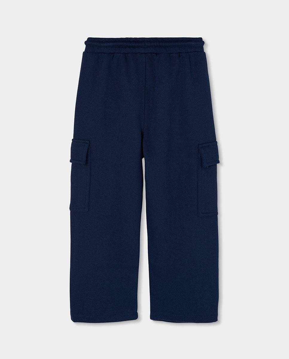 Camisola de Malha Infantil de Manga Comprida com Gola Polo Azul-marinho-2