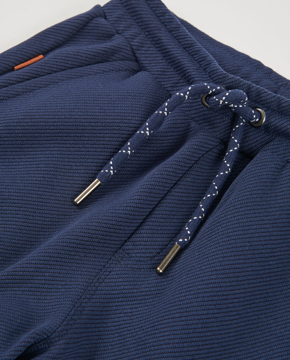 Camisola de Malha Infantil de Manga Comprida com Gola Polo Azul-marinho-3