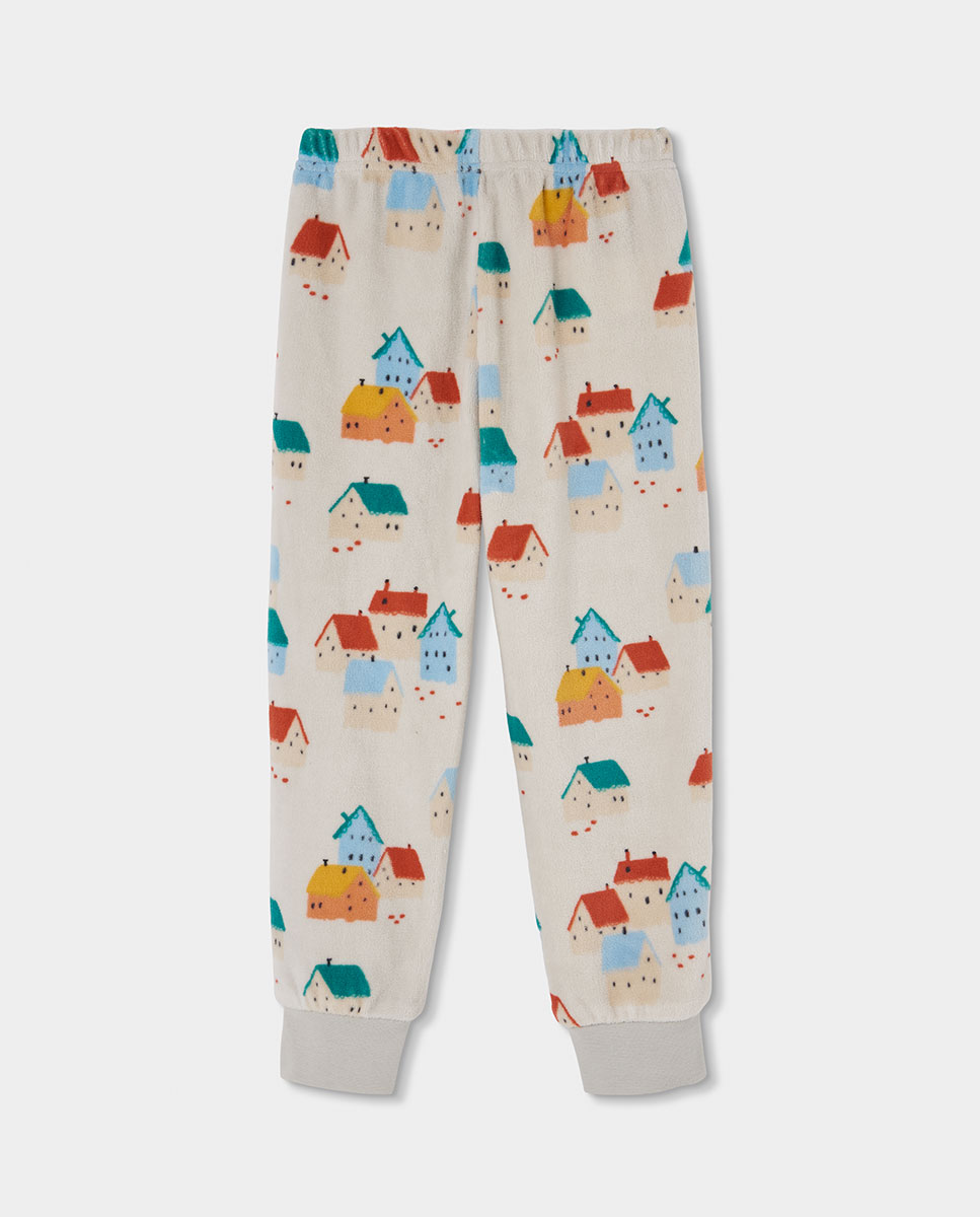 Pijama de Canelado Infantil de Algodão Aos Quadrados Multicolor-6