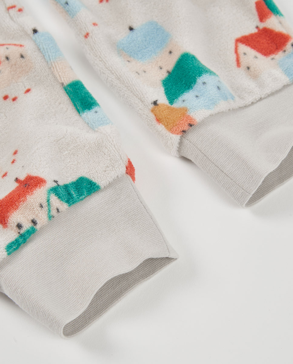 Pijama de Canelado Infantil de Algodão Aos Quadrados Multicolor-8