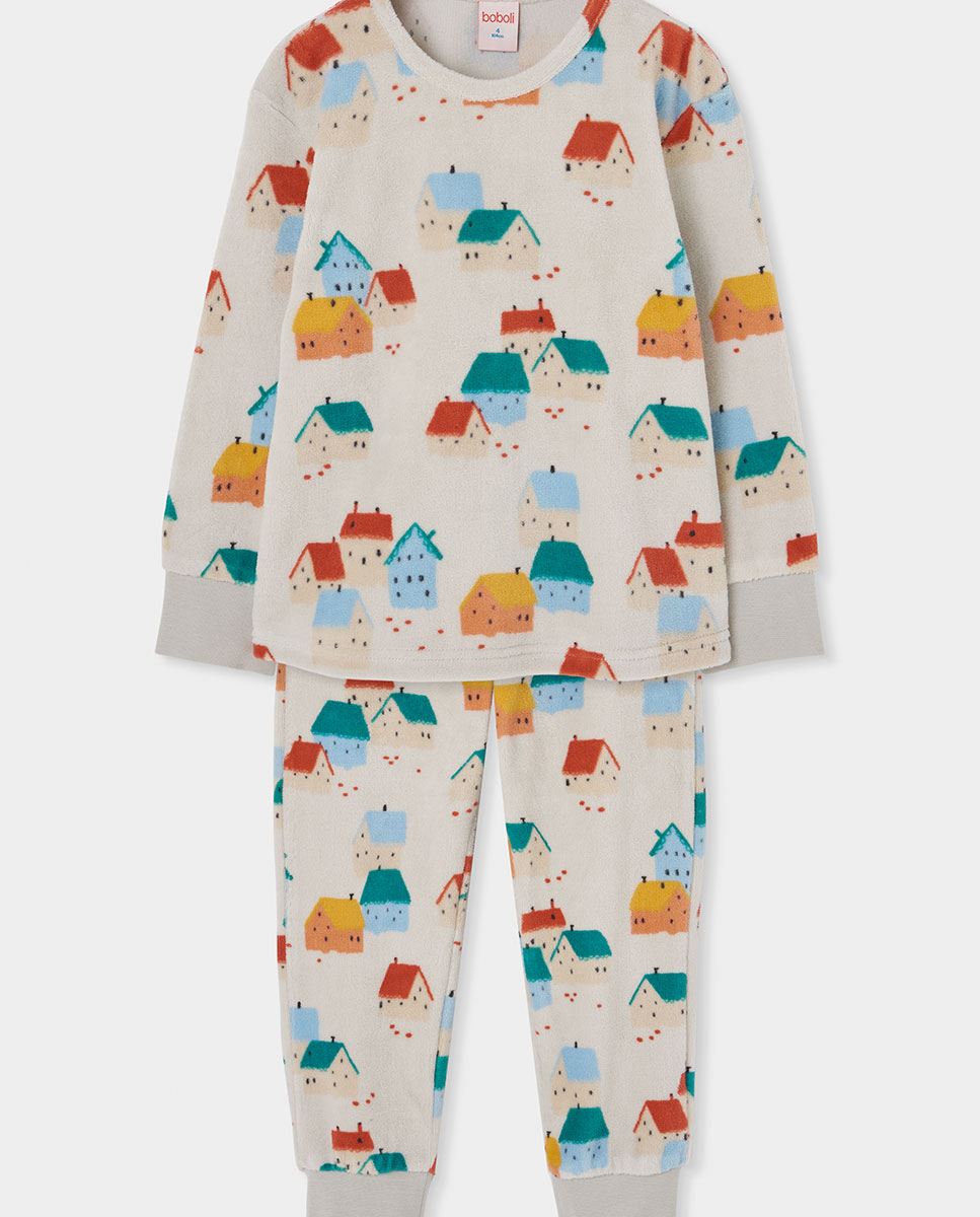 Imagem 0 de Pijama de Canelado Infantil de Algodão Aos Quadrados