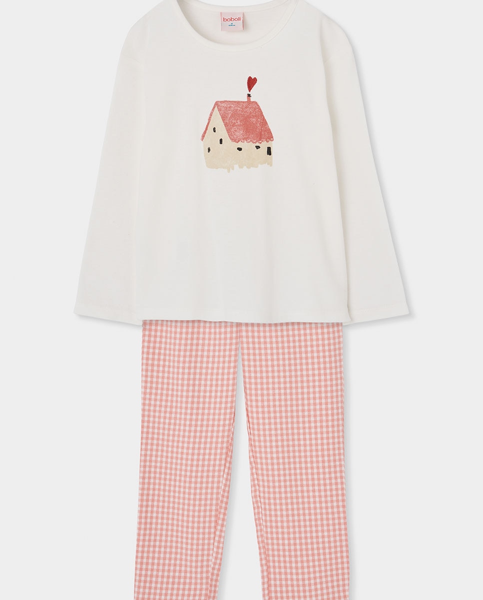 Imagem 0 de Pijama de Canelado Infantil de Algodão Aos Quadrados