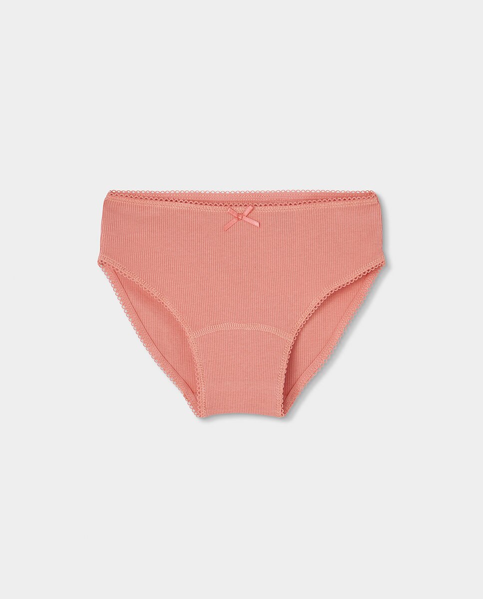 Pack de 3 Cuecas Infantil de Algodão Aos Quadrados Branco / Rosa-5