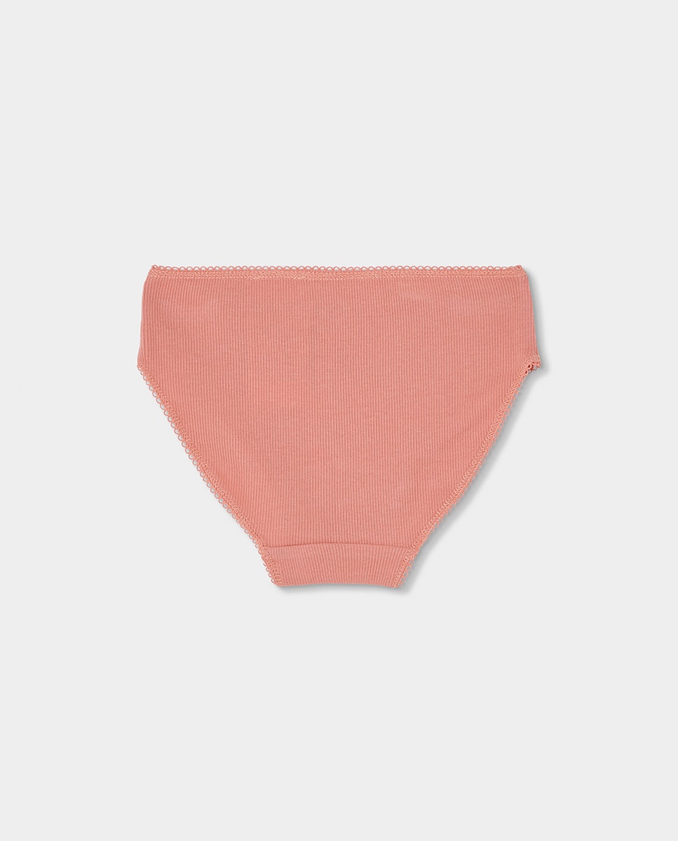 Pack de 3 Cuecas Infantil de Algodão Aos Quadrados Branco / Rosa-8