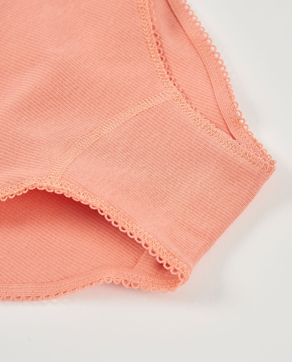 Pack de 3 Cuecas Infantil de Algodão Aos Quadrados Branco / Rosa-10