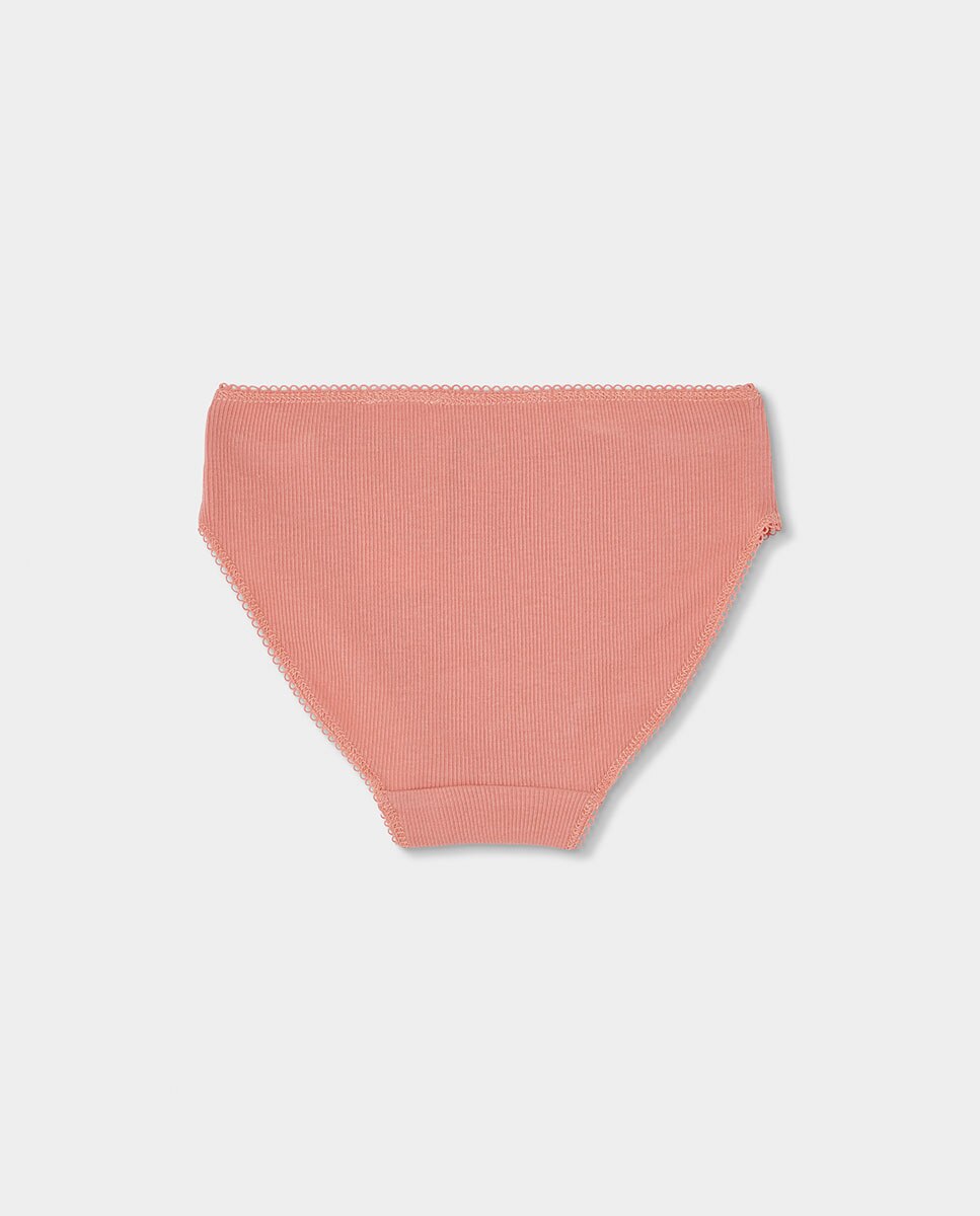 Pijama de Canelado Infantil de Algodão Aos Quadrados Branco / Rosa-8