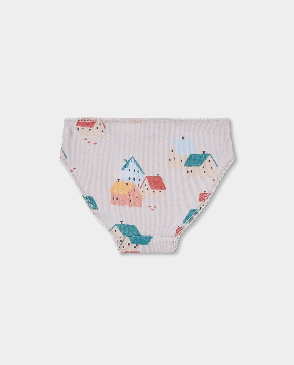 Pijama de Canelado Infantil de Algodão Aos Quadrados Branco / Rosa-6