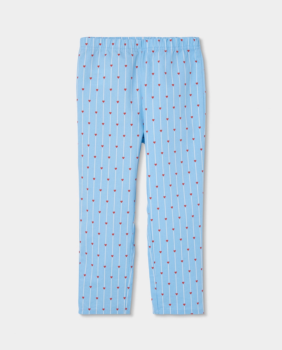 Pijama de Canelado Infantil de Algodão com Estampado Às Riscas Boboli Azul / Branco-4