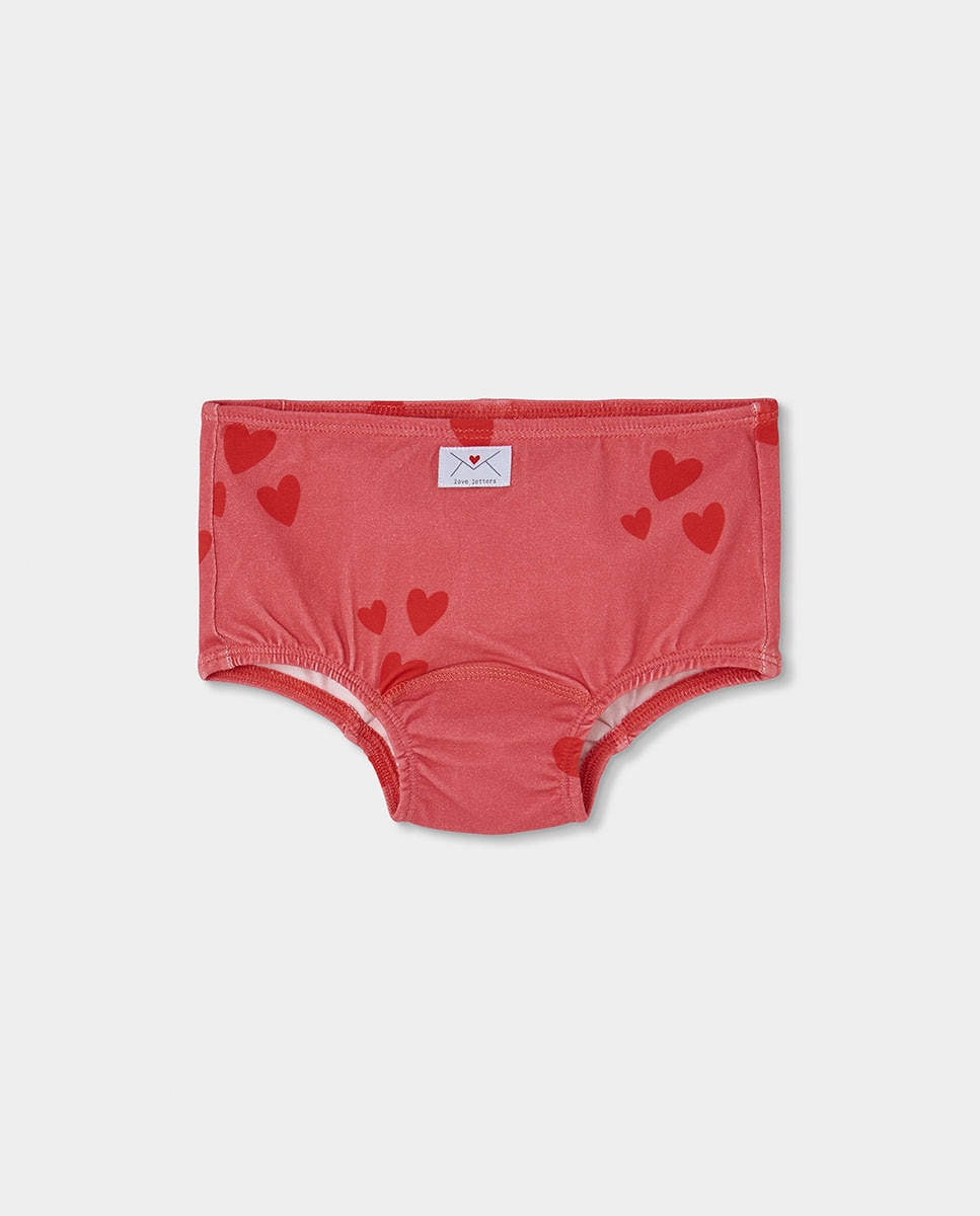 Pack de 3 Cuecas Infantil de Algodão com Estampado de Corações Vermelho-4