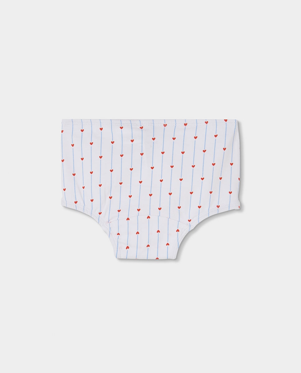 Pack de 3 Cuecas Infantil de Algodão com Estampado de Corações Vermelho-6