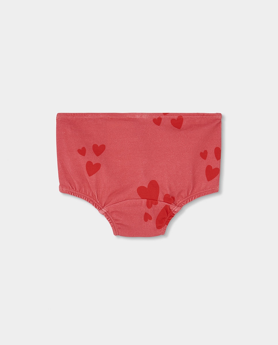 Pack de 3 Cuecas Infantil de Algodão com Estampado de Corações Vermelho-7
