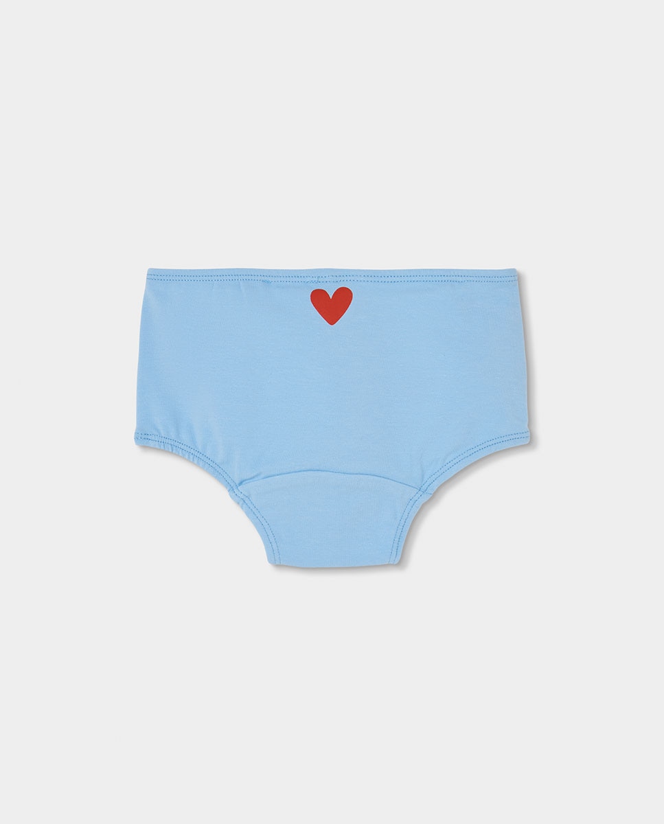 Pack de 3 Cuecas Infantil de Algodão com Estampado de Corações Vermelho-8