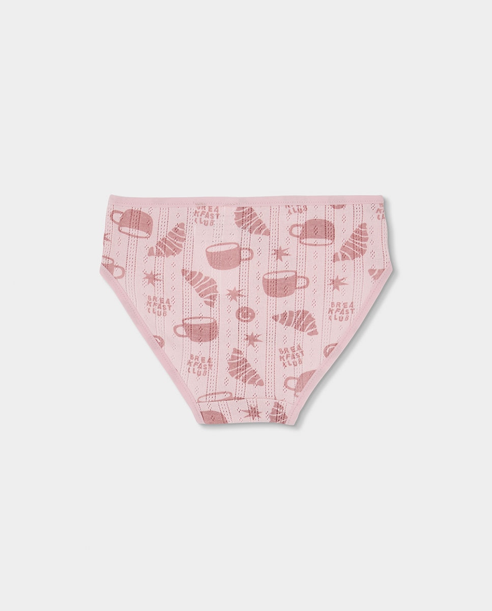 Pack de 3 Cuecas Infantil de Algodão Rosa / Branco-6