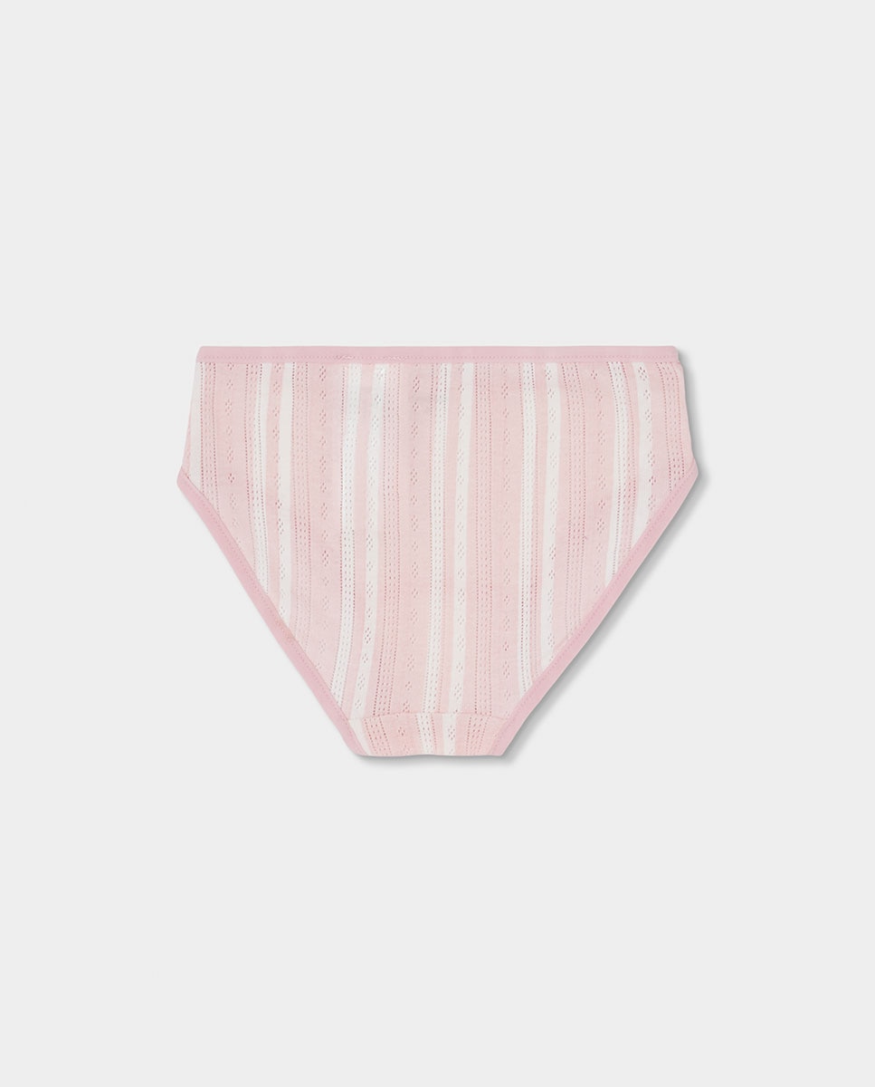 Pack de 3 Cuecas Infantil de Algodão Rosa / Branco-8