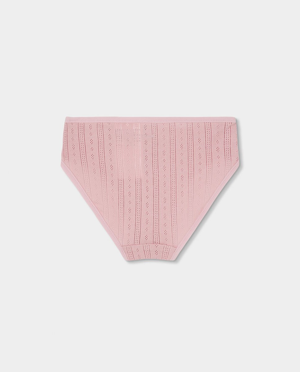 Calças de Felpa Jegging de Cintura Subida Rosa / Branco-7