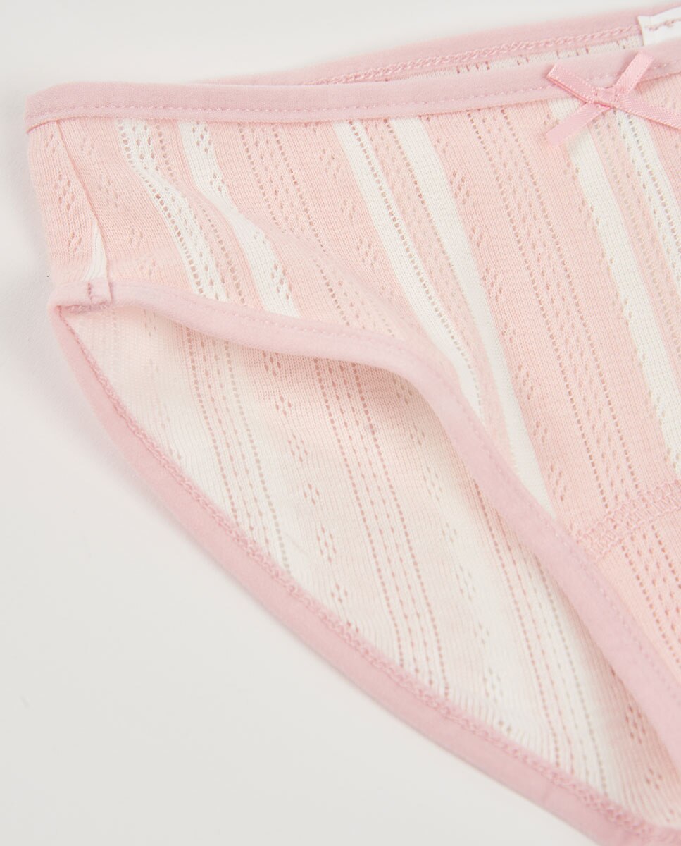 Calças de Felpa Jegging de Cintura Subida Rosa / Branco-9