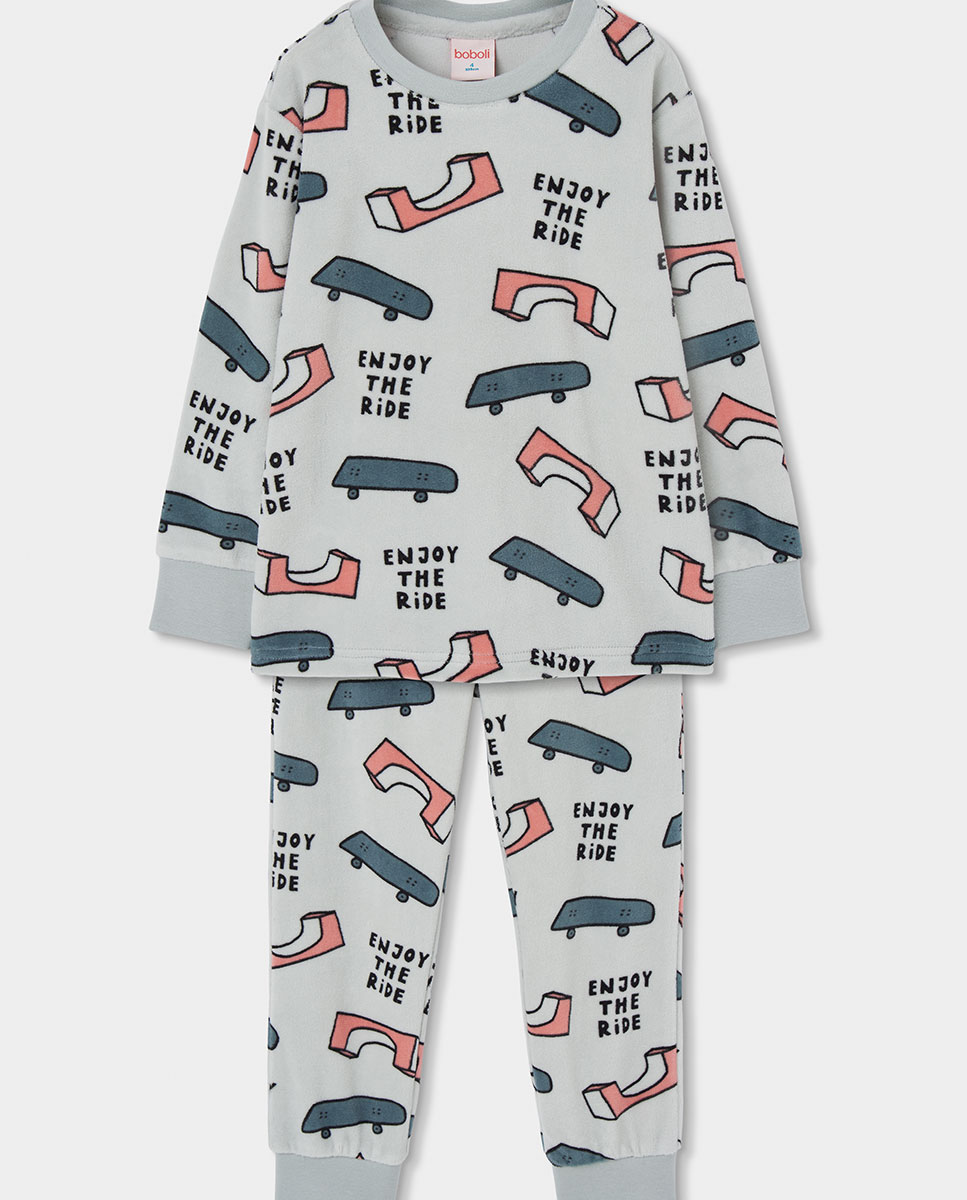 Imagem 0 de Pijama de Veludo Infantil de Manga Comprida