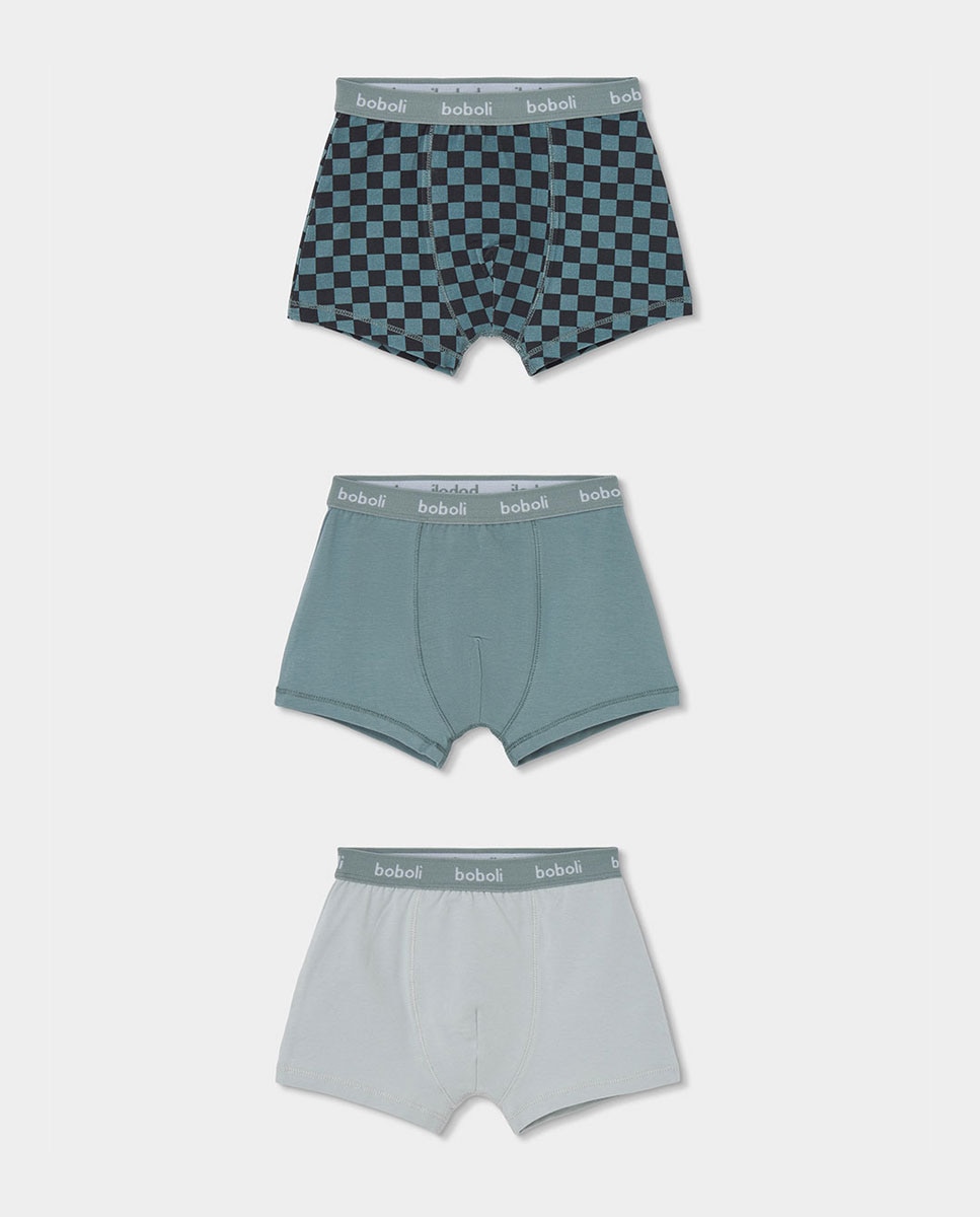 Imagem 0 de Pack de 3 Boxers Infantil Aos Quadrados